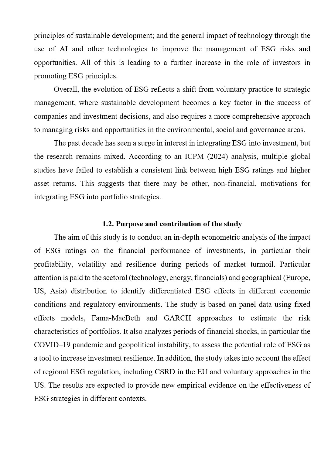Образец оформления цели исследования англоязычной дипломной работы уровня Bachelor’s / Master’s