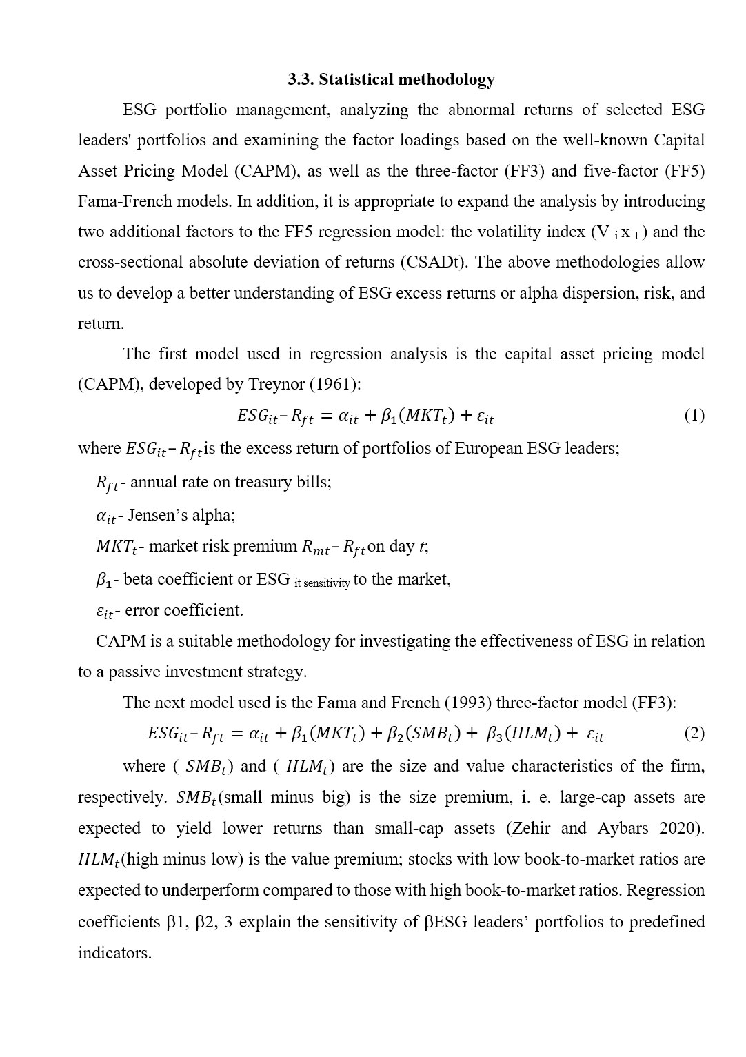 Образец оформления статистического раздела в англоязычной дипломной работе уровня Bachelor’s / Master’s
