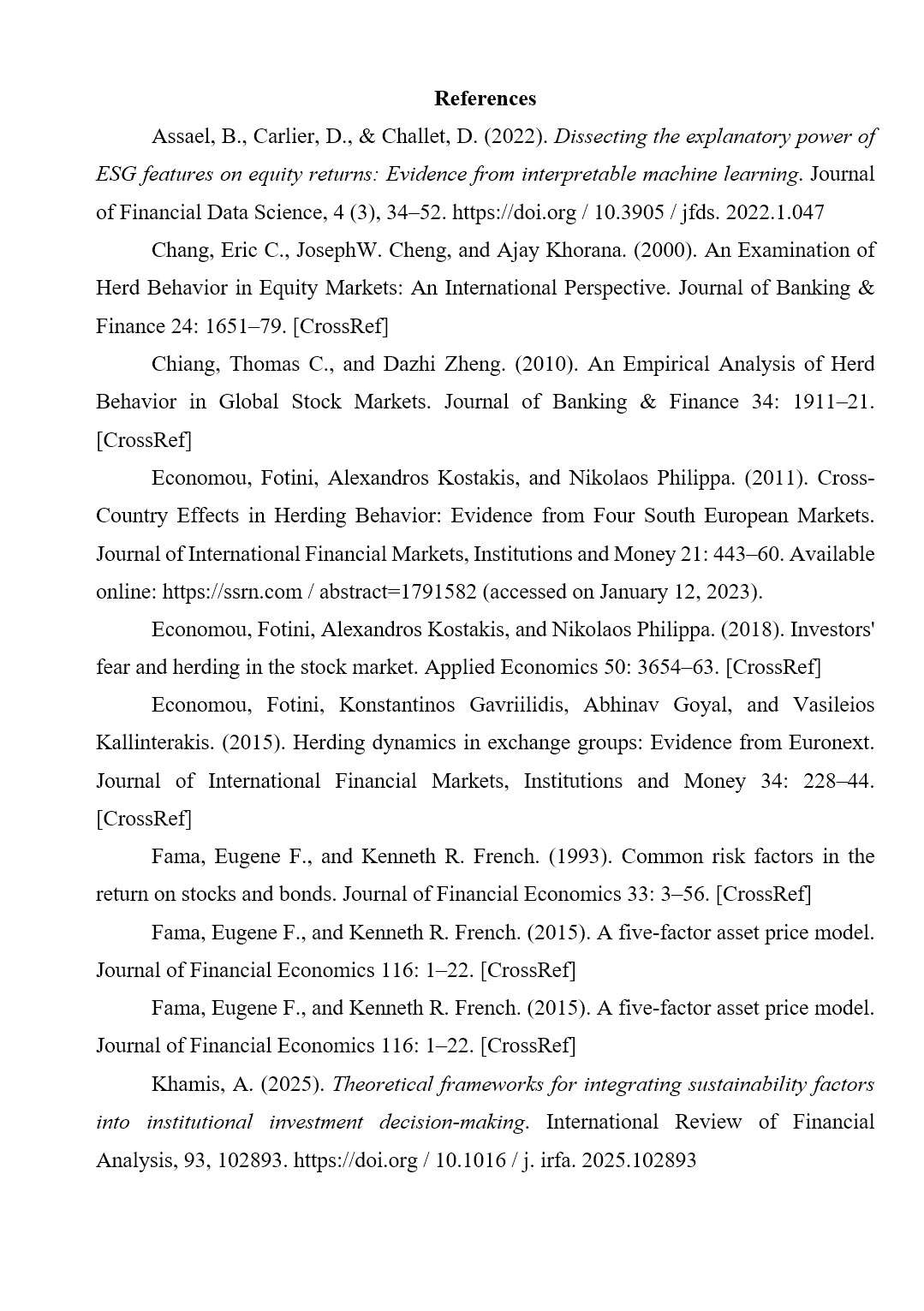 Образец оформления списка использованных источников в англоязычной дипломной работе Bachelor’s / Master’s - Страница 1