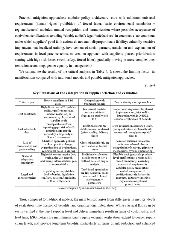 Образец оформления обобщающей таблицы в англоязычной научной статье