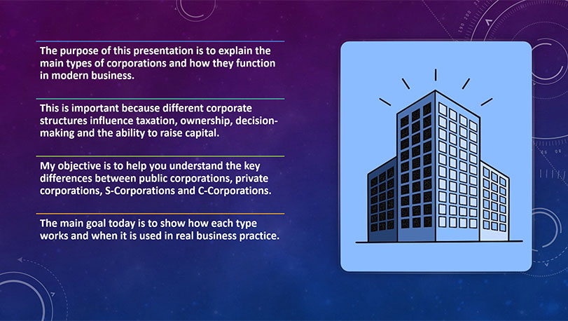 Образец оформления презентации на английском - цель, объект, предмет